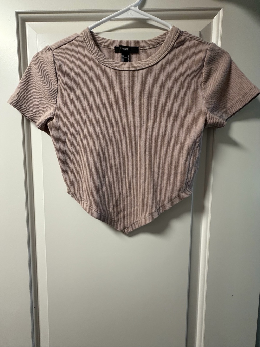 Forever 21 Tan Ribbed Crop Top
